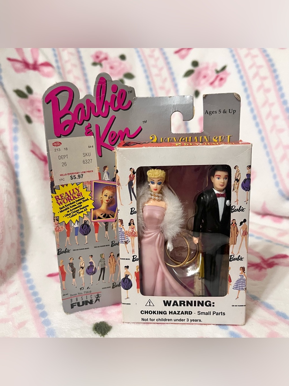 1996 Barbie and Ken Mattel keychain vintage